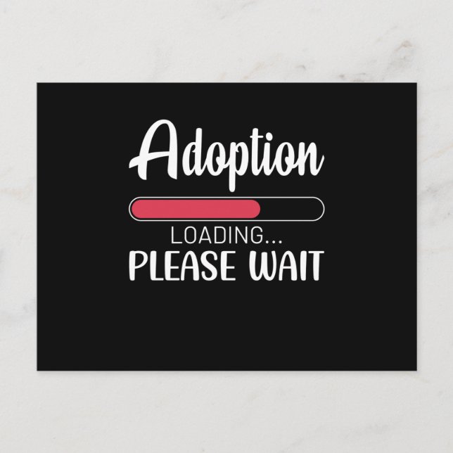 Postal Festiva Carga de adopción, por favor espere (Anverso)