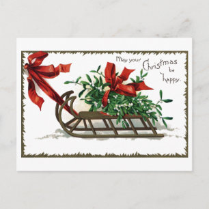 Postal Festiva Carga Sleigh de Mistletoe