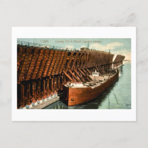 Postal Festiva Cargando el Ore en el puerto Duluth-Superior