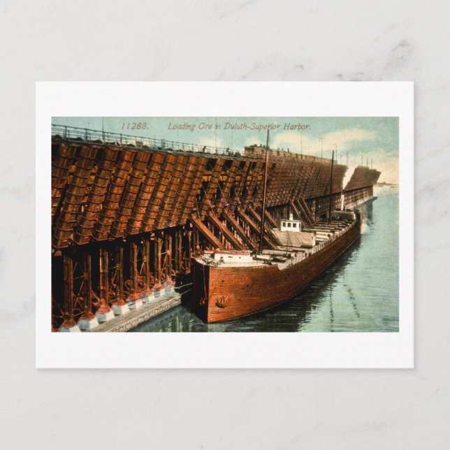 Postal Festiva Cargando el Ore en el puerto Duluth-Superior (Anverso)