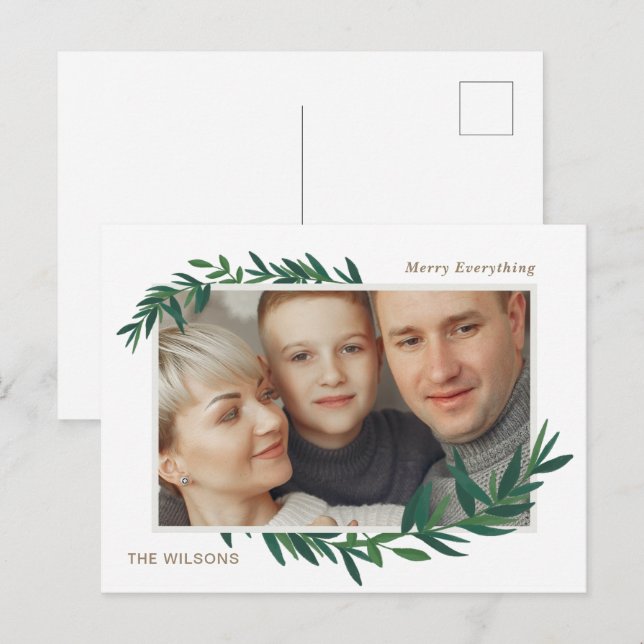 Postal Festiva Cargo de vacaciones de la foto de oro de la natura (Anverso / Reverso)