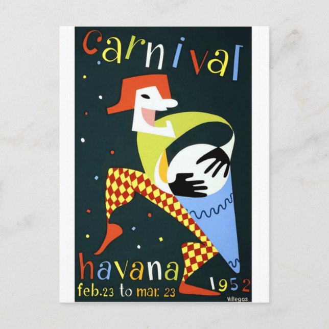 Postal Festiva Carnaval La Habana Cuba Viaje de vacaciones (Anverso)