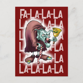 Postal Festiva CAROL el TROLL de YULETIDE - Arte de Jeff Willis
