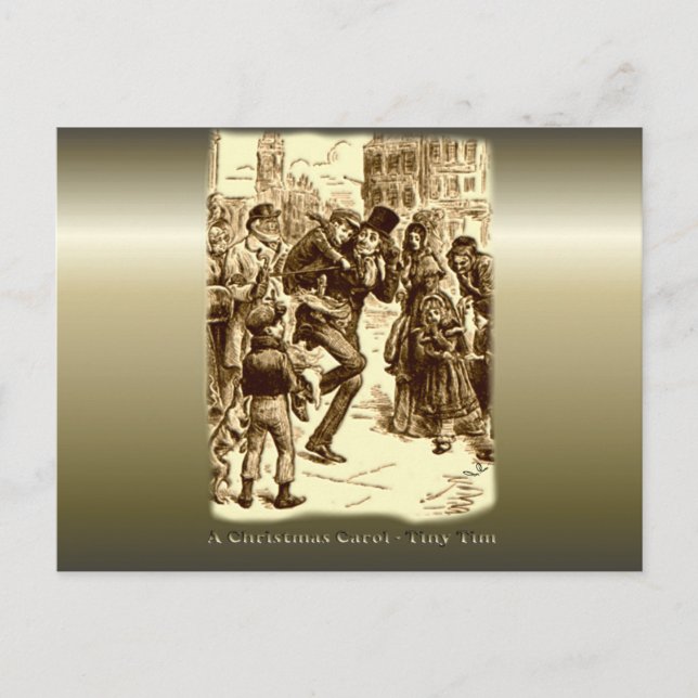 Postal Festiva Carol, un Navidad, un pequeño Tim (Anverso)