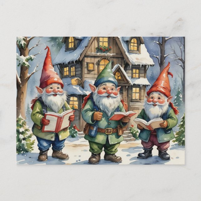 Postal Festiva Caroleros navidades (Anverso)