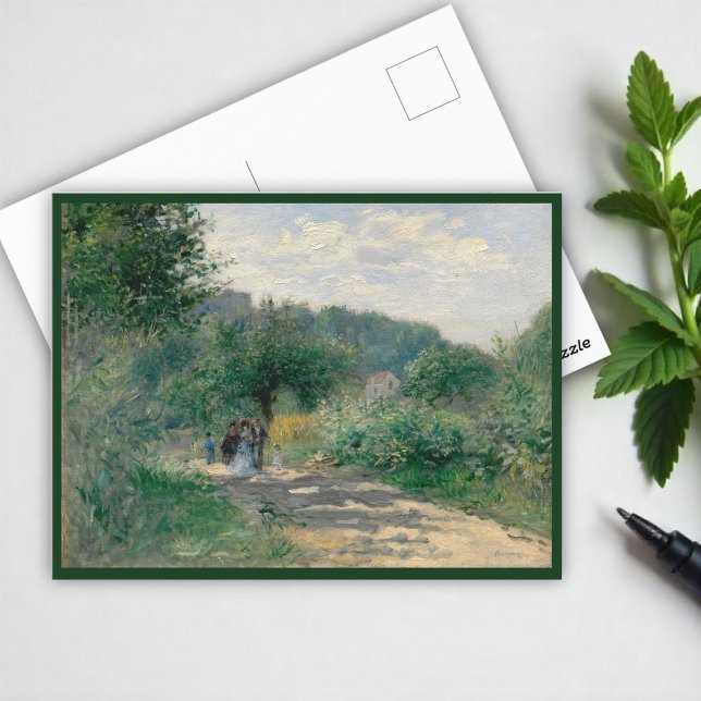 Postal Festiva Carretera en Louveciennes por Auguste Renoir (Subido por el creador)
