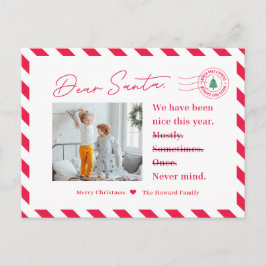 Postal Festiva Carta A Los Navidades De Santa Kids Foto Postcard