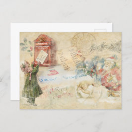Postal Festiva "Carta a Santa" Vintage