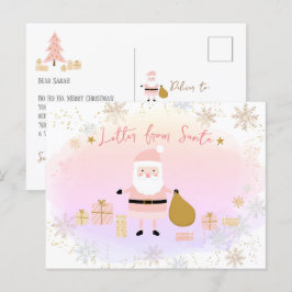 Postal Festiva Carta de Santa Claus