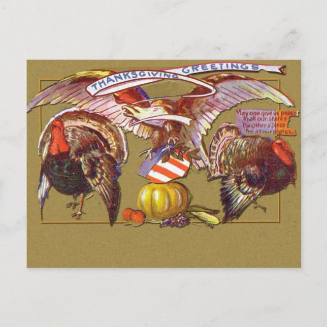 Postal Festiva Cartas de bienvenida de arte de Acción de Gracias  (Anverso)
