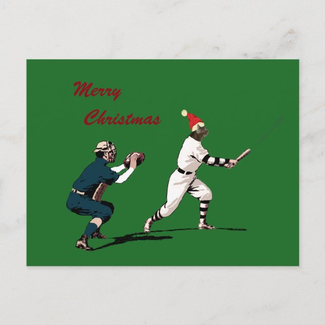 Postal Festiva cartas de navidades de béisbol (Anverso)