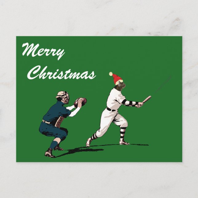 Postal Festiva cartas de navidades de béisbol (Anverso)