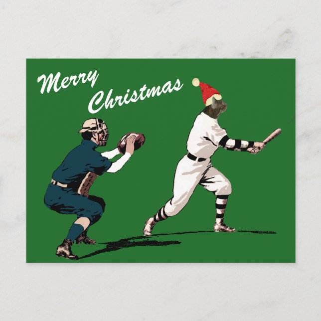 Postal Festiva cartas de navidades de béisbol (Anverso)