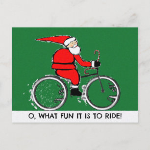 Postal Festiva Cartas de Navidades en bicicleta