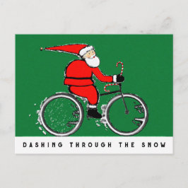 Postal Festiva Cartas de Navidades en bicicleta