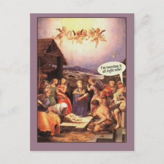 Postal Festiva Cartas humorísticas de la escena de la Natividad t
