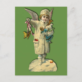 Postal Festiva Cartas y Pegatinas de feriado infantil de Ángel de