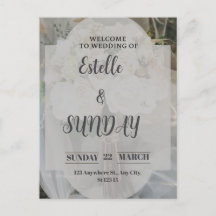 Cartel de bienvenida de boda minimalista elegante
