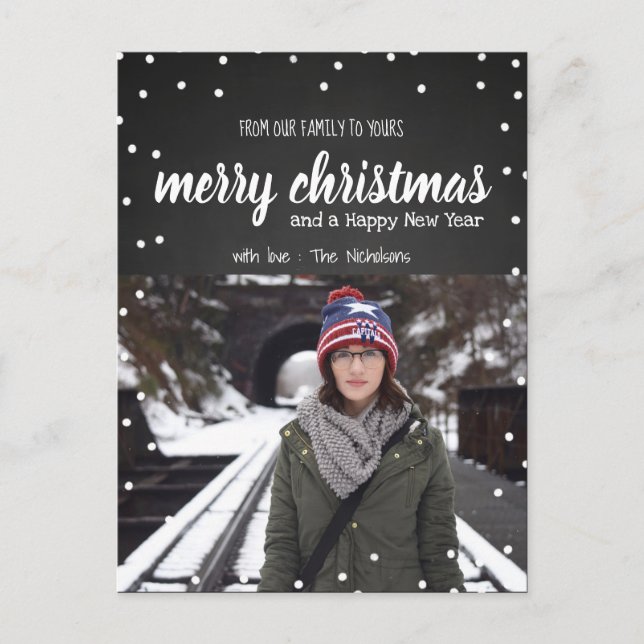 Postal Festiva Cartel de ensueño navideño | Foto (Anverso)