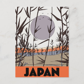Postal Festiva cartel de viaje a Japón