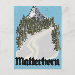 Postal Festiva Cartel de viaje a Matterhorn Suiza