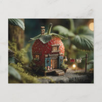 Casa de Hadas de Fresa con Línea de Tendido en Min