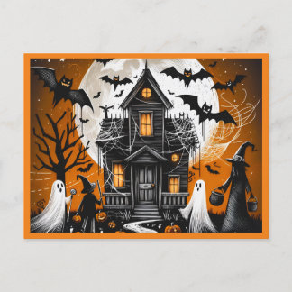 Postal Festiva Casa de Halloween