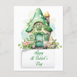 Postal Festiva Casa de Leprechaun del Día de San Patricio
