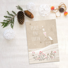 Postal Festiva Casa de Navidades rusos en nieve