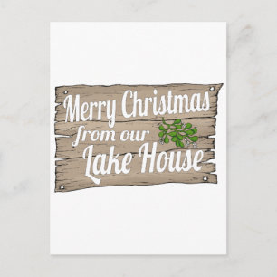 Postal Festiva Casa del lago de los navidades
