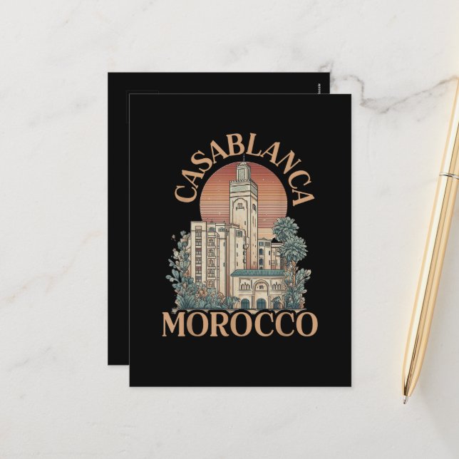 Postal Festiva casablanca marruecos (Anverso/Reverso In Situ)