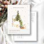 Postal Festiva Casas de Árboles de Nieve Blanca Feliz Saludo de N<br><div class="desc">Si necesitas más personalización,  por favor,  no dudes en enviarme un mensaje a yellowfebstudio@gmail.com.</div>