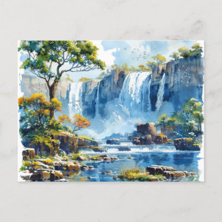 Postal Festiva Cascada de agua Catarata Victoria Falls Naturaleza