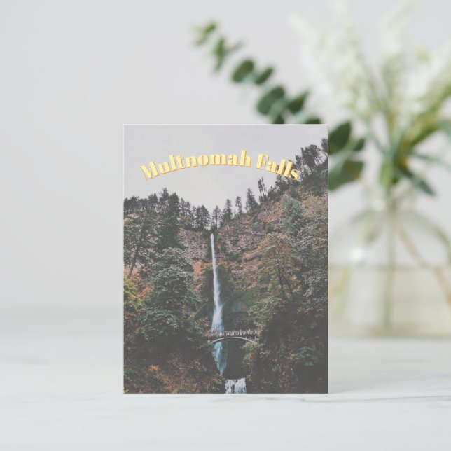 Postal Festiva Cascadas Multnomah (Anverso de pie)