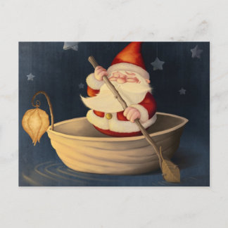 Postal Festiva Cáscara de Papá Noel y de la nuez