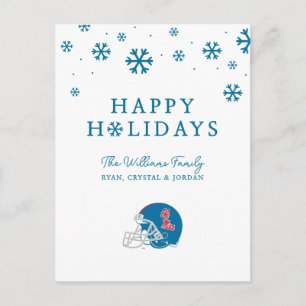 Postal Festiva Casco de fútbol de Ole Miss   Azul claro