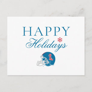 Postal Festiva Casco de fútbol Ole Miss   Azul claro