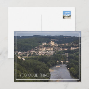 Postal Festiva Castillo de Beynac, Dordogne, Francia
