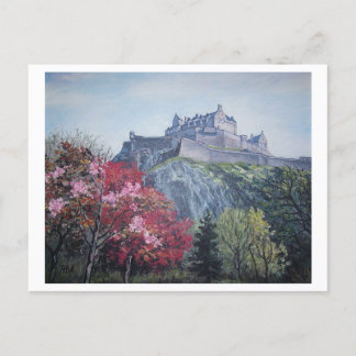Postal Festiva Castillo de Edimburgo. Edimburgo, hermosa Escocia