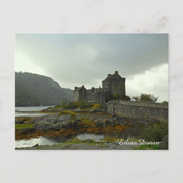 Postal Festiva Castillo Eilean Donan en Escocia (Anverso)