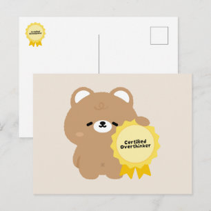 Postal Festiva Castor Pensador Excesivo Certificado