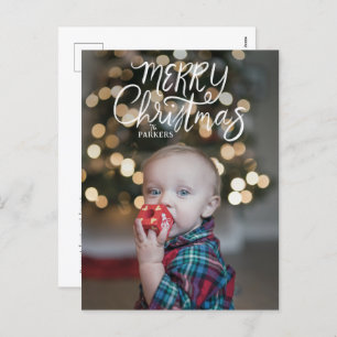 Postal Festiva Casual Hand Letter Merry Christmas Postcard