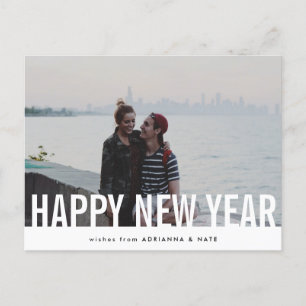 Postal Festiva Casual Happy New Year Modern Holiday Photo