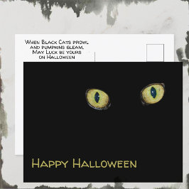 Postal Festiva Cat Eyes Happy Halloween Black