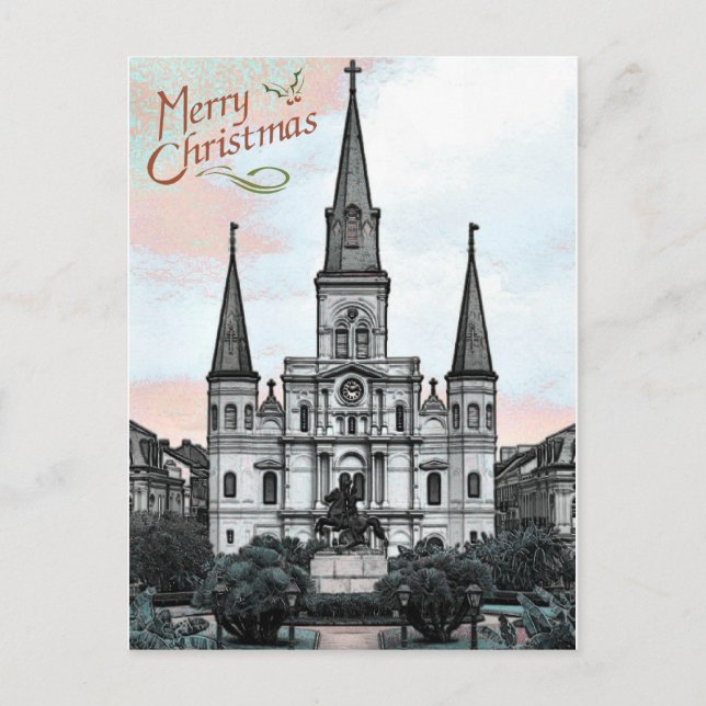 Postal Festiva Catedral de Nueva Orleans (Anverso)