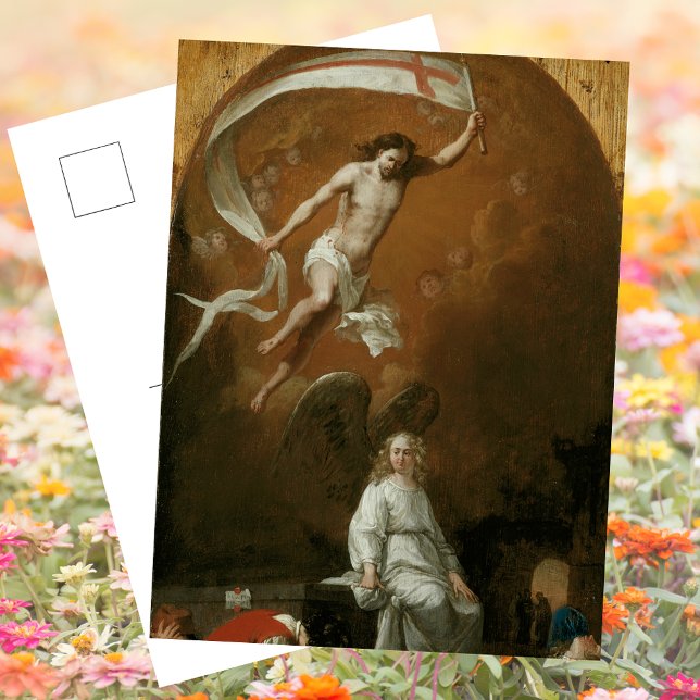 Postal Festiva Católico Cristiano Resurrección Jesús Pascua (Religious Christian Catholic Pascha Resurrection Jesus Christ B. Breenberg Easter Holiday Postcard)