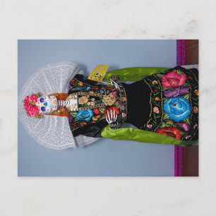 Postal Festiva Catrina Tehuana