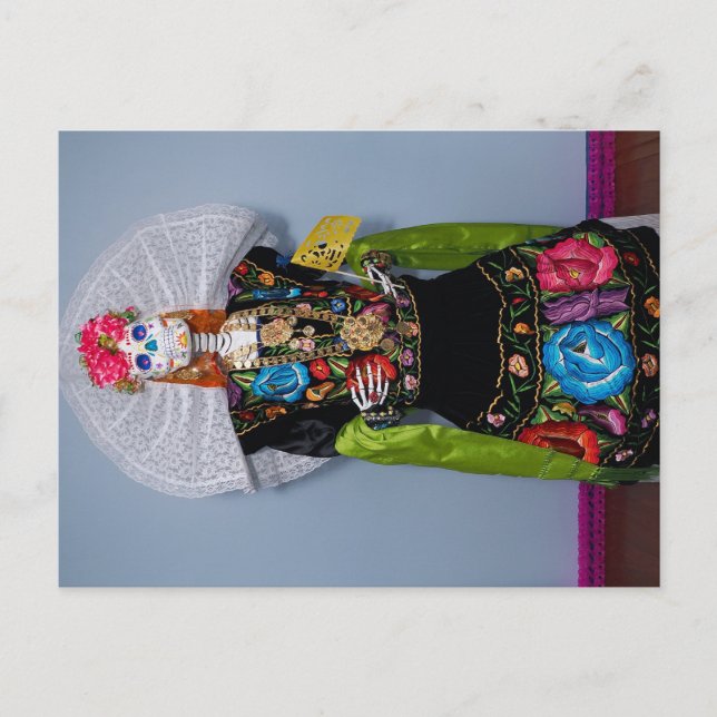 Postal Festiva Catrina Tehuana (Anverso)