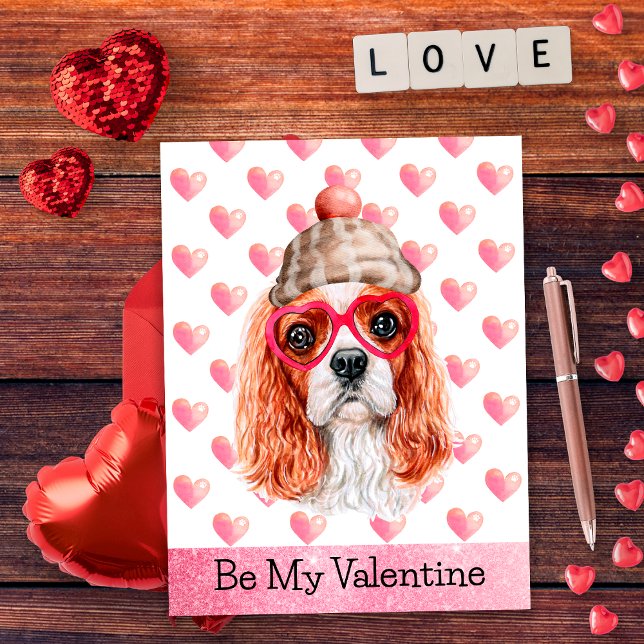 Postal Festiva Cavalier Spaniel Sé Mi San Valentín Perro del Día  (Subido por el creador)