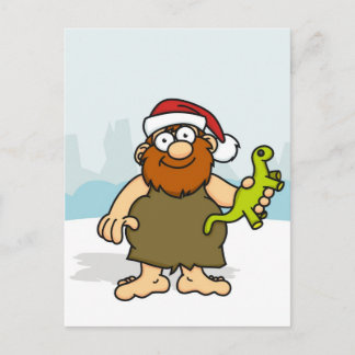 Postal Festiva Caveman Santa Postcard